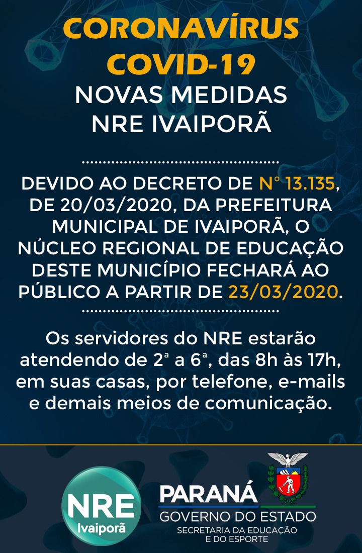 Cartaz NRE com teletrabalho